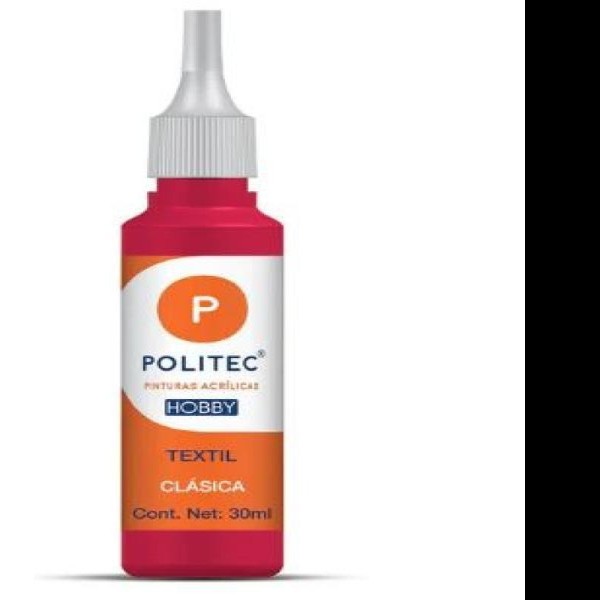 PINTURA TEXTIL CLASICA 30ML POLITEC ROJA 608 E12 C240